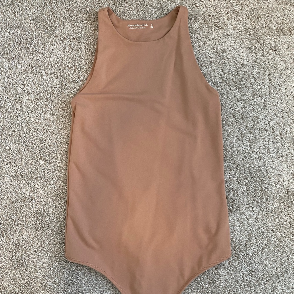Abercrombie & Fitch | Beige/Tan High Neck Bodysuit | Small